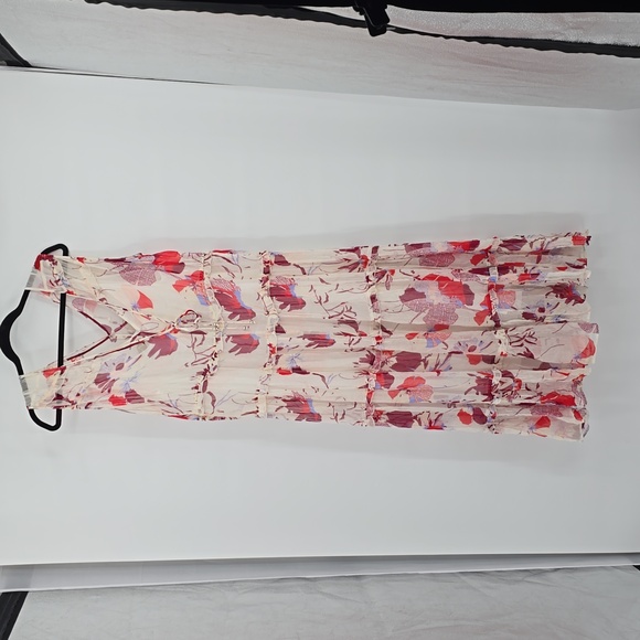 Boss Dabeata Chiffon Maxi Floral With Adjustable Ties Dress Size 14 - Picture 4 of 9